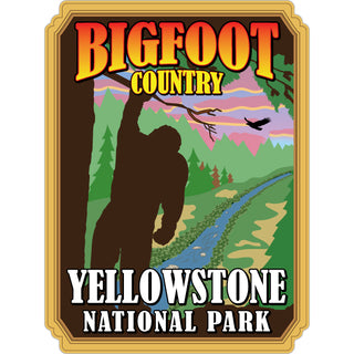 Yellowstone National Park   Bigfoot Country Sunset Scene Sticker