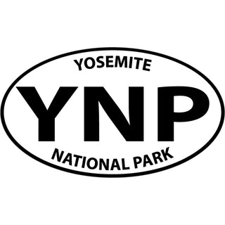 Yosemite National Park   Black & White Euro Oval Sticker