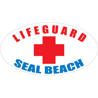 Seal Beach CA Lifeguard Oval Sticker
