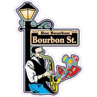 Bourbon Street   Sax Player Sticker