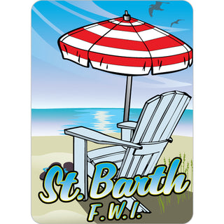 St. Barth F.W.I. Umbrella w Chair Sticker