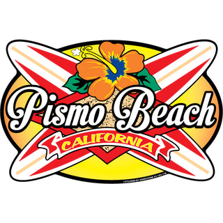 Pismo Beach California Crossing Surfboards Sticker