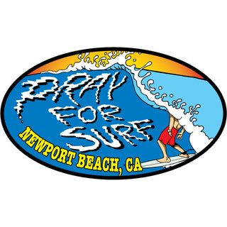OK4 Newport Beach Pray for Surf Oval (45434) Sticker