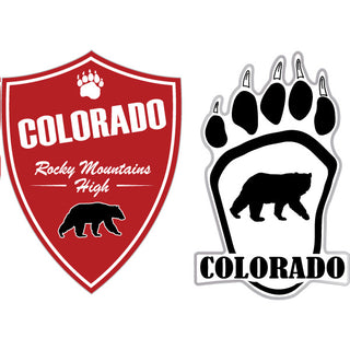 OK4 Colorado 2up Red Shield & Bear Paw Sticker