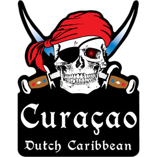 Cura�ao Skull and Crossbones Vertical Sticker