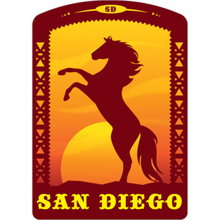 San Diego REARING HORSE SUNSET Sticker