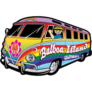 Balboa Island  CA   Rainbow Bus Sticker