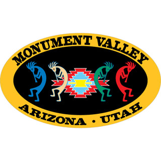 OK4 Monument Valley UT 4 Kokopelis Gold Oval Sticker