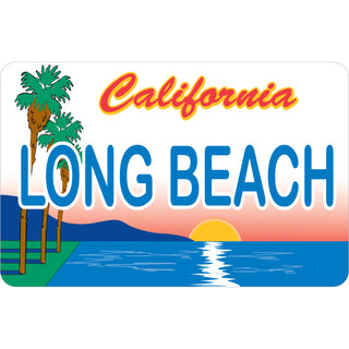 Long Beach CA Palms Sunset License Plate Sticker