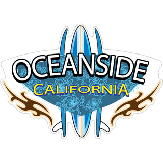 Oceanside Surfboard Blue Tribal   Business Card Sized Sticker Sticker