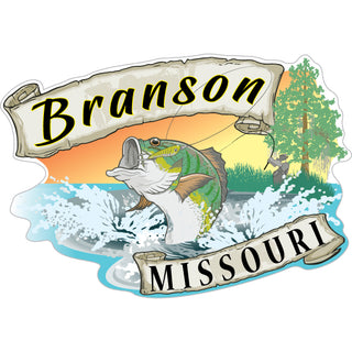 Branson  MO Bass Fishing With 2 Banners   Sticker