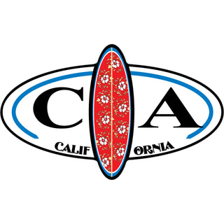 CA California Surboard Oval Sticker