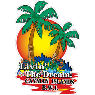 Cayman Islands B.W.I LIVN THE DREAM PALM TREES Sticker