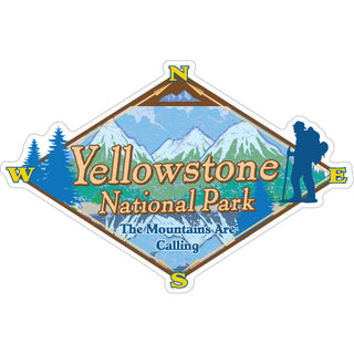 Yellowstone National Park Diamond Mountain Scene Sticker