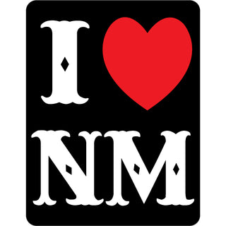 New Mexico   Black I Heart Rectangle Sticker