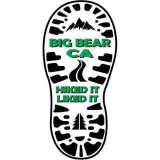 OK4 Big Bear CA Hiked It Liked It Boot Print Sticker