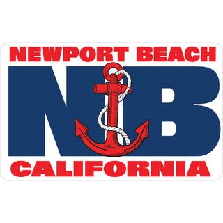 OK4 Newport Beach Fat Letters with Anchor (41816) Sticker