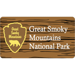 Great Smoky Mountains Arrowhead on Wood Sign Sticker