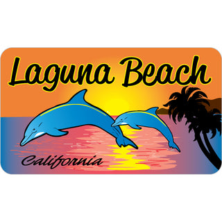 Laguna Beach CA Dolphins Sunset Sticker