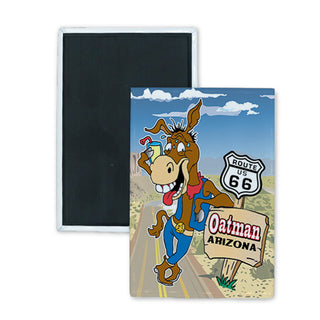 Oatman  Arizona   Burro Route 66 Sign Rectangle Badge Magnet