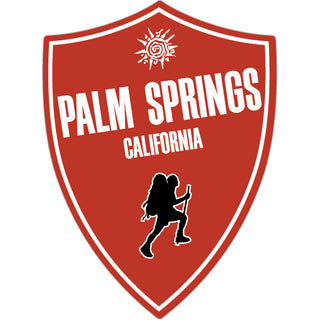Palm Springs  California   Red Hiker Shield Sticker
