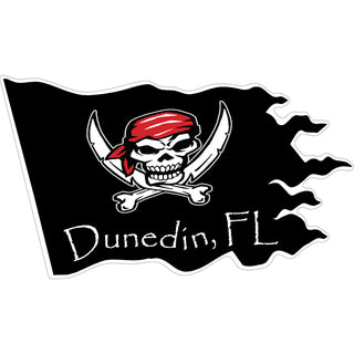 Dunedin  FL Pirate FLag Wavy Sticker