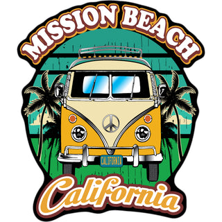 Mission Beach  California   Yellow Bus Front View Sticker