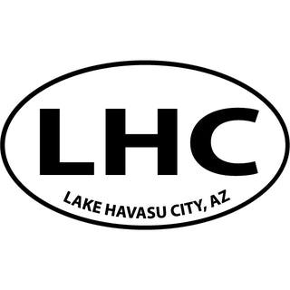 Lake Havasu City  Arizona   Black and White Euro Ova Sticker
