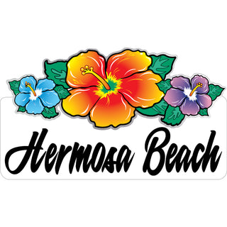 Hermosa Beach   Triple Hibiscus Sticker