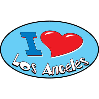 OK4 Los Angeles CA Blue I Heart Oval Sticker