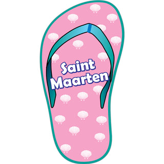 St Maarten   Pink Shell Print Flip Flop Sticker