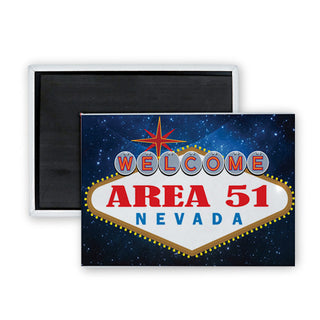 Area 51 Welcome Sign Nevada Rectangle Badge Magnet