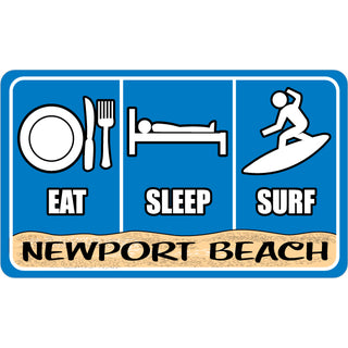 OK4 Newport Beach Eat Sleep Surf Rectangle (45641) Sticker