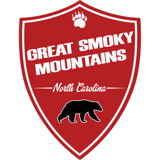 OK4 Great Smoky Mountains Red Vertical Shield NC Sticker