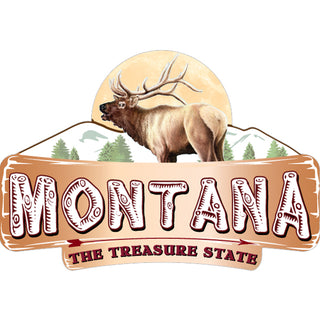 OK4 Montana Elk Wood Sign Sticker