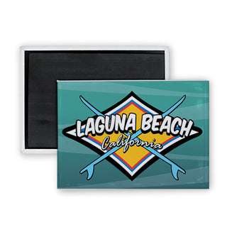 Laguna Beach  California Diamond Crossing Surfboards Rectangle Badge Magnet