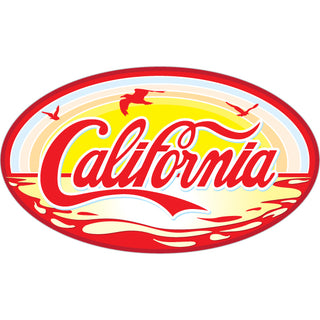 California   Red Cola Style Water Sun Sticker