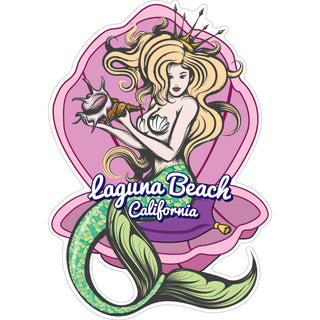 Laguna Beach  California   Mermaid In A Shell Sticker