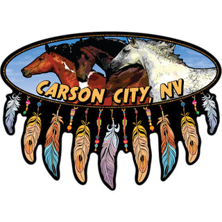 Carson City  NV   Running Horses Dream Catcher Sticker