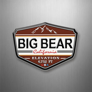 Big Bear  California   Brown Elevation Shield 3D Magnet