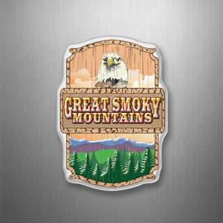 GREAT SMOKY MOUNTAINS WOOD SIGN EAGLE 3D Magnet