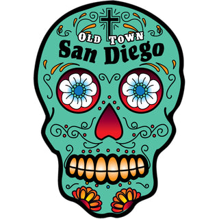 Old Town San Diego Skull Green Sticker