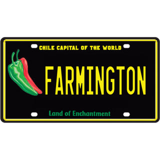 Farmington  New Mexico   Black Chile License Plate Sticker