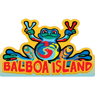 Balboa Island  CA Peace Frog Sticker