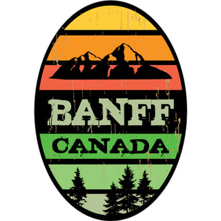Banff  Canada   Mountain Stripe Oval Sticker