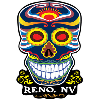 Reno  NV   Blue Colorful Sugar Skull Sticker