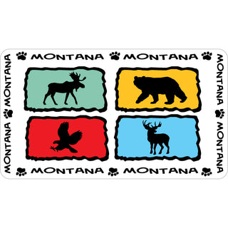 Mountain Animals Silhouette   Montana Mountain Animals Silhouette Sticker