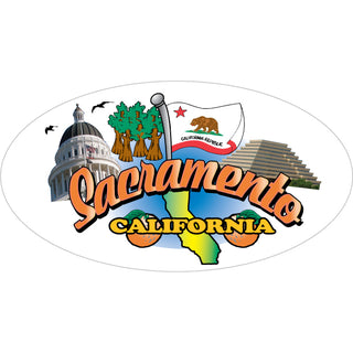 Sacramento  California Golden State Oval Capitol Building Clip Art Sticker
