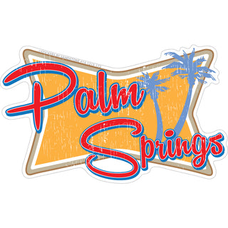 OK4 Palm Springs Retro Squeezed Rectangle (01215) Sticker