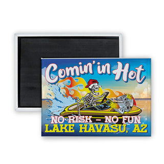 Lake Havasu  Az   Comin' In Hot Rectangle Badge Magnet
